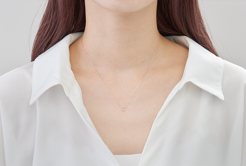 10金ゴールド(K10) 0.03ct ダイヤモンド ネックレス「ブリリアンス」