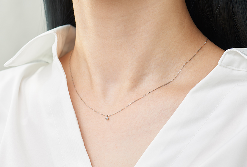 0.03ctダイヤモンド プラチナネックレス 「ブライト」