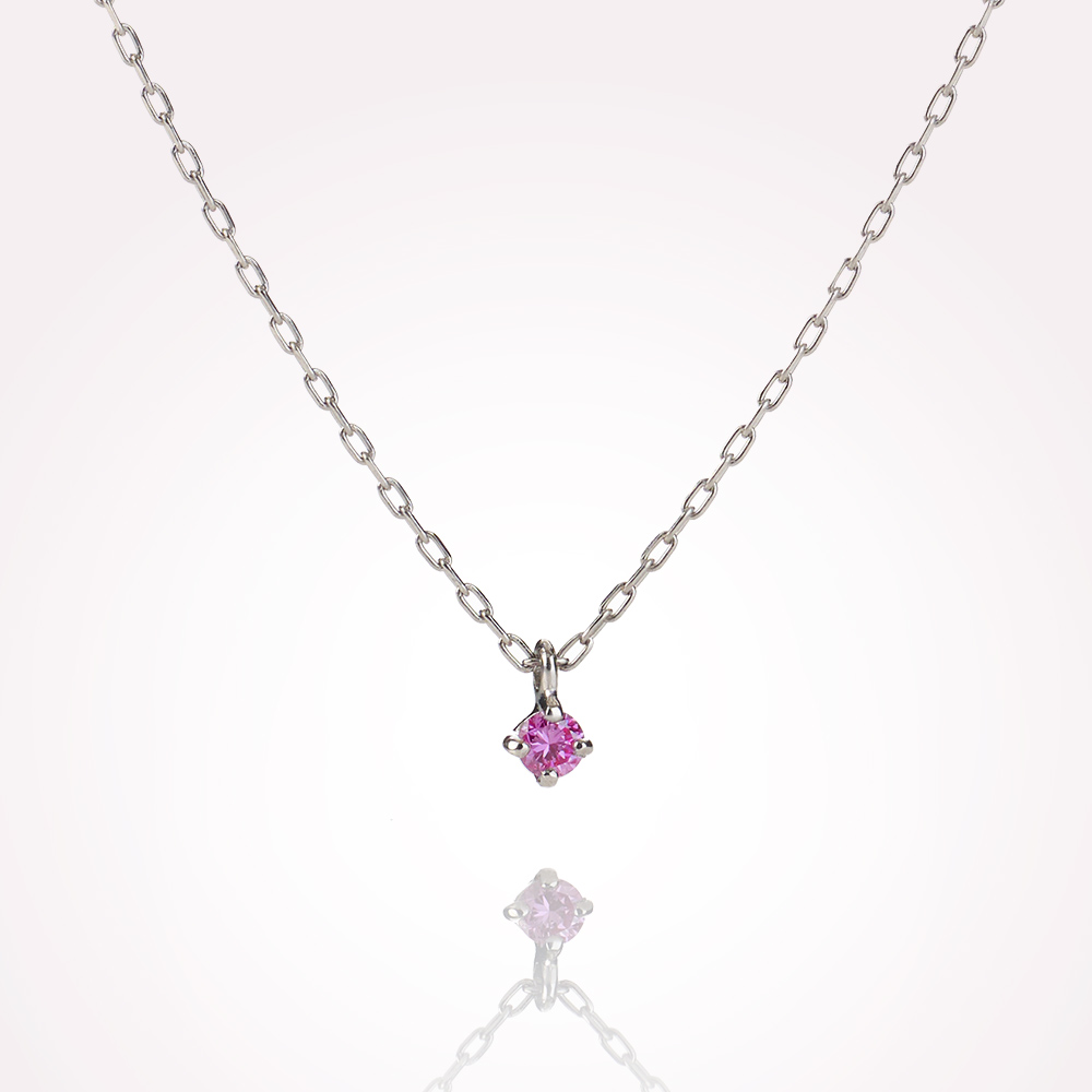 0.03ct ピンクダイヤモンド プラチナネックレス
