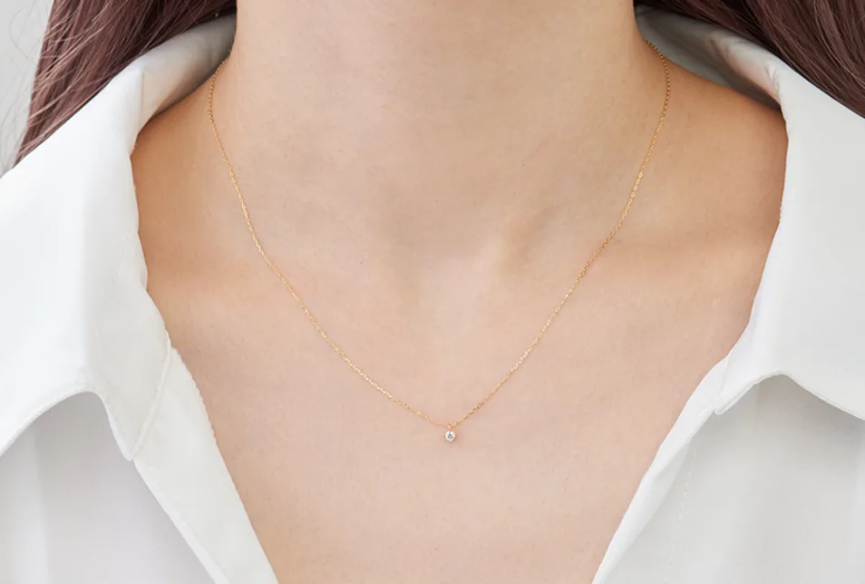 18金（K18）0.06ctダイヤモンド ネックレス | C 