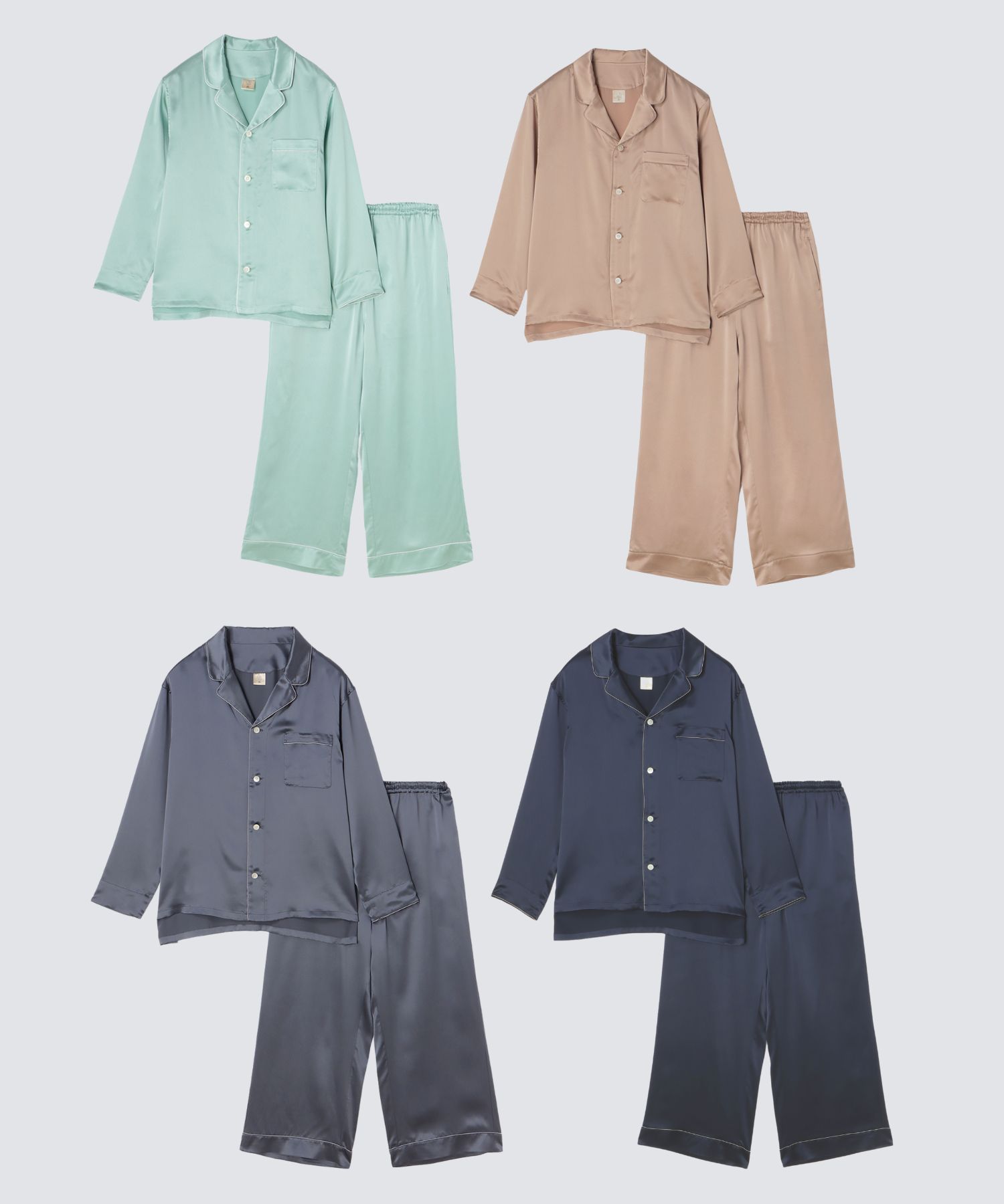 【セットアップ】シルクパジャマ 