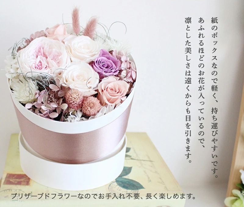 ボックスフラワー「ＲＯＳＡ」プリザーブドフラワー