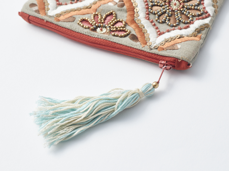 concerto♥フラットポーチオーダー品 ビーズ刺繍ミニフラットポーチ | artipur cottage（アンティ