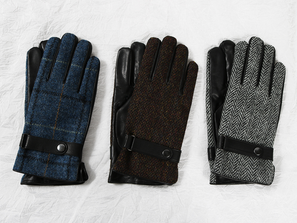 ウール100％生地使用 タッチパネル対応 メンズグローブ