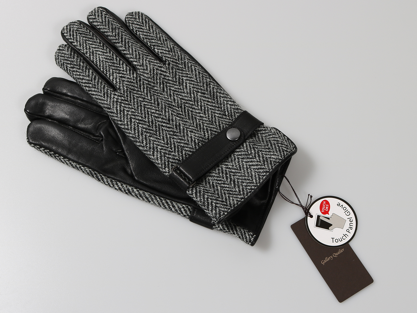 ウール100％生地使用 タッチパネル対応 メンズグローブ