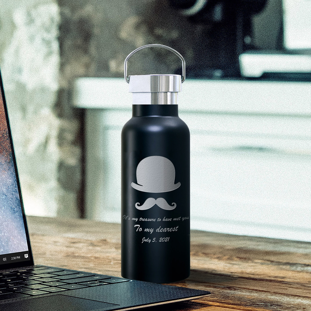 【名入れ】メタルハンドルサーモボトル