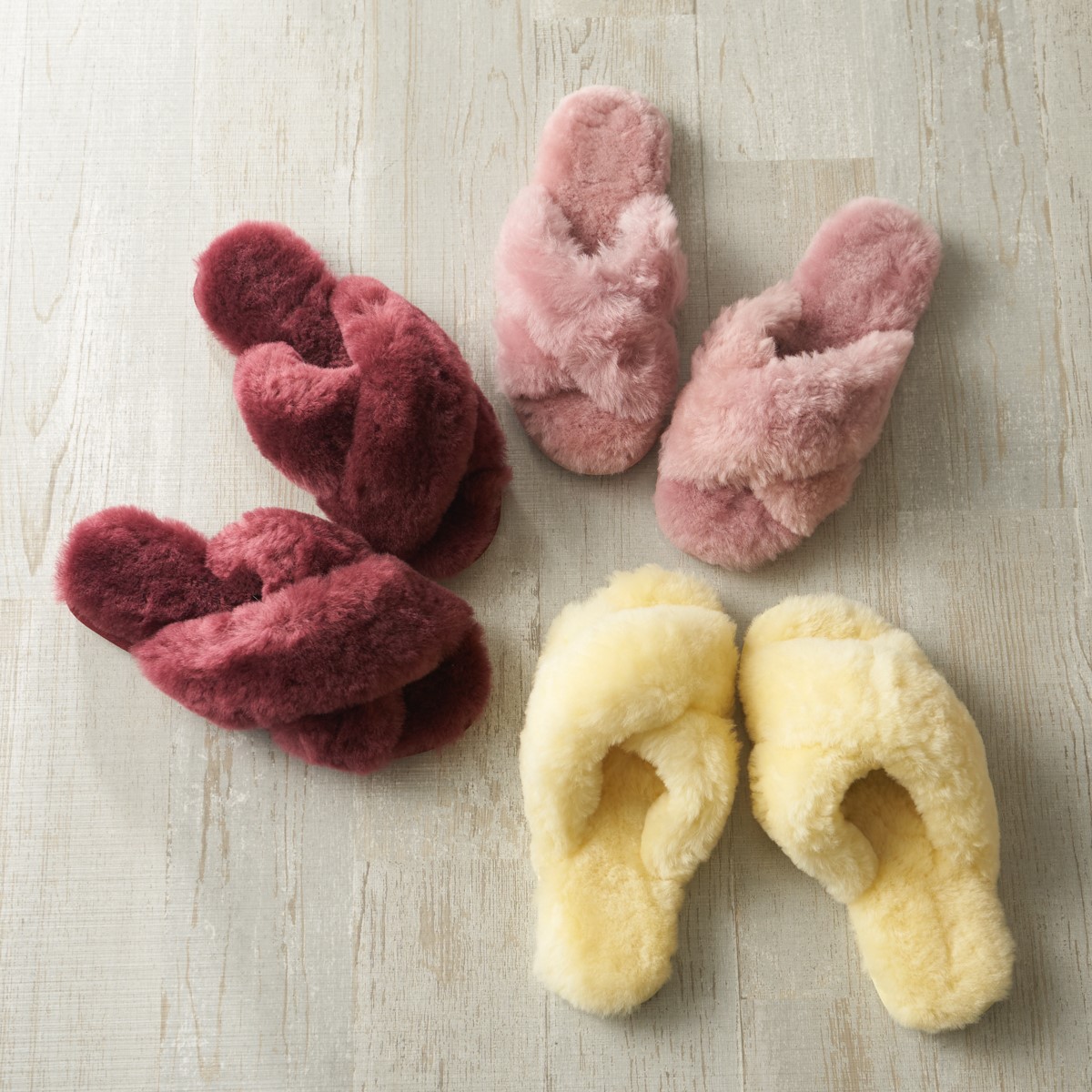 MAYBERRY｜ムートンクロスファースリッパ