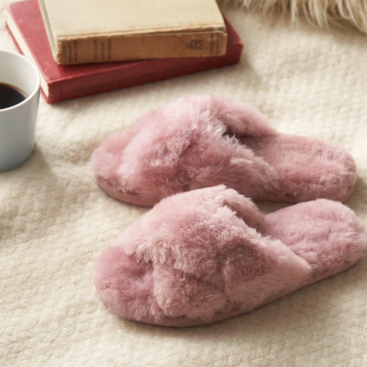 MAYBERRY｜ムートンクロスファースリッパ