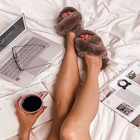 MAYBERRY｜ムートンクロスファースリッパ