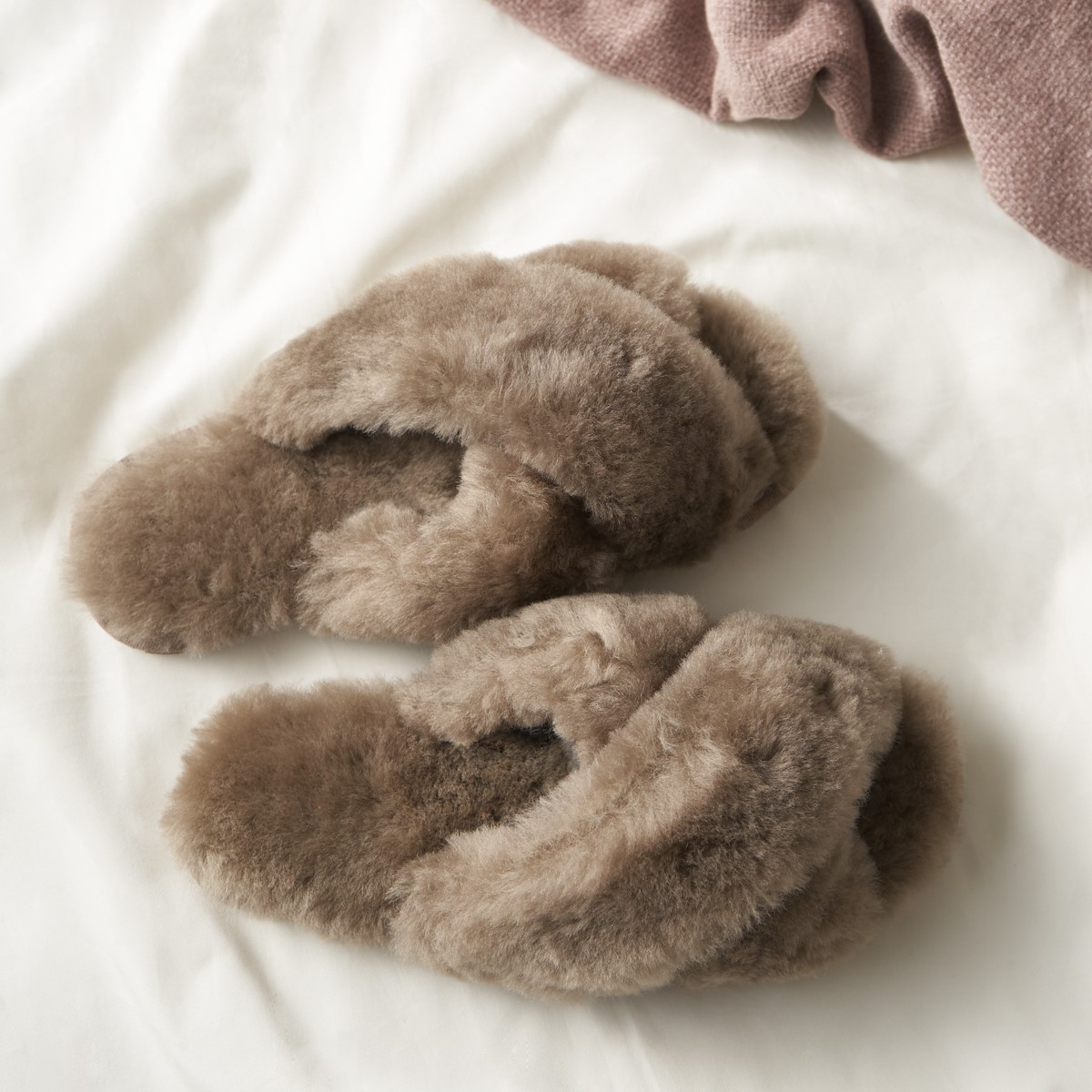 MAYBERRY｜ムートンクロスファースリッパ