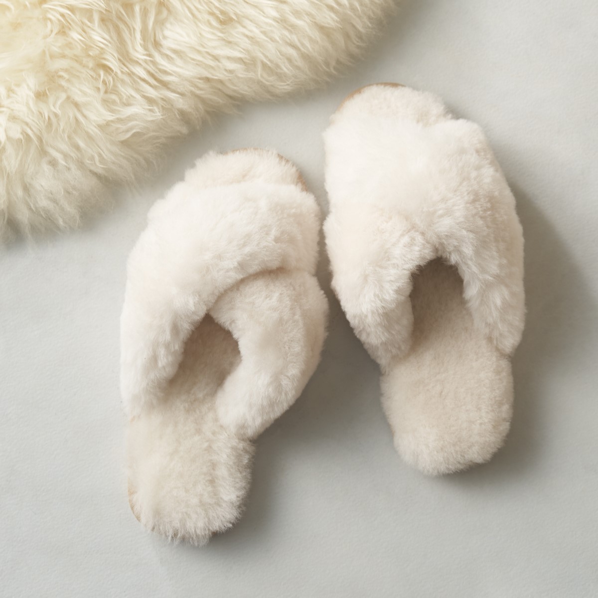MAYBERRY｜ムートンクロスファースリッパ