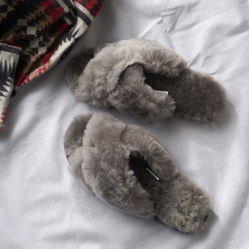 MAYBERRY｜ムートンクロスファースリッパ