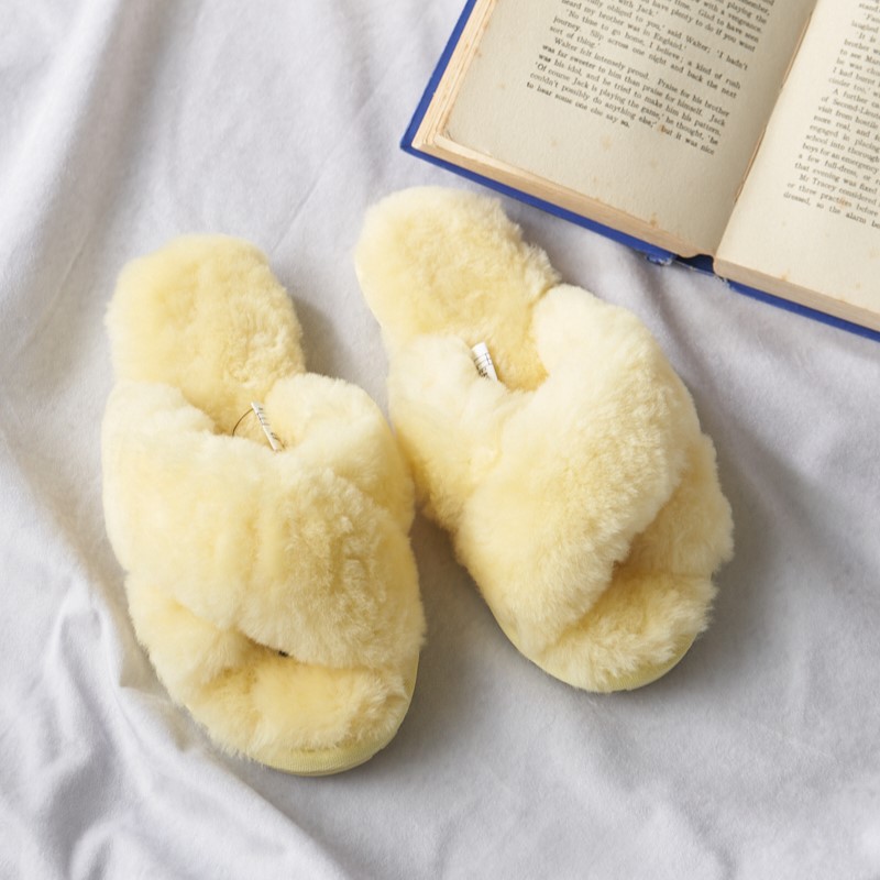 MAYBERRY｜ムートンクロスファースリッパ