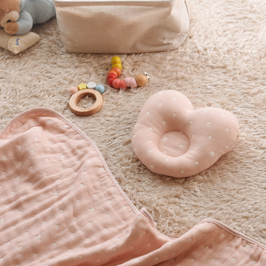 6重ガーゼ ベビー枕 ハート