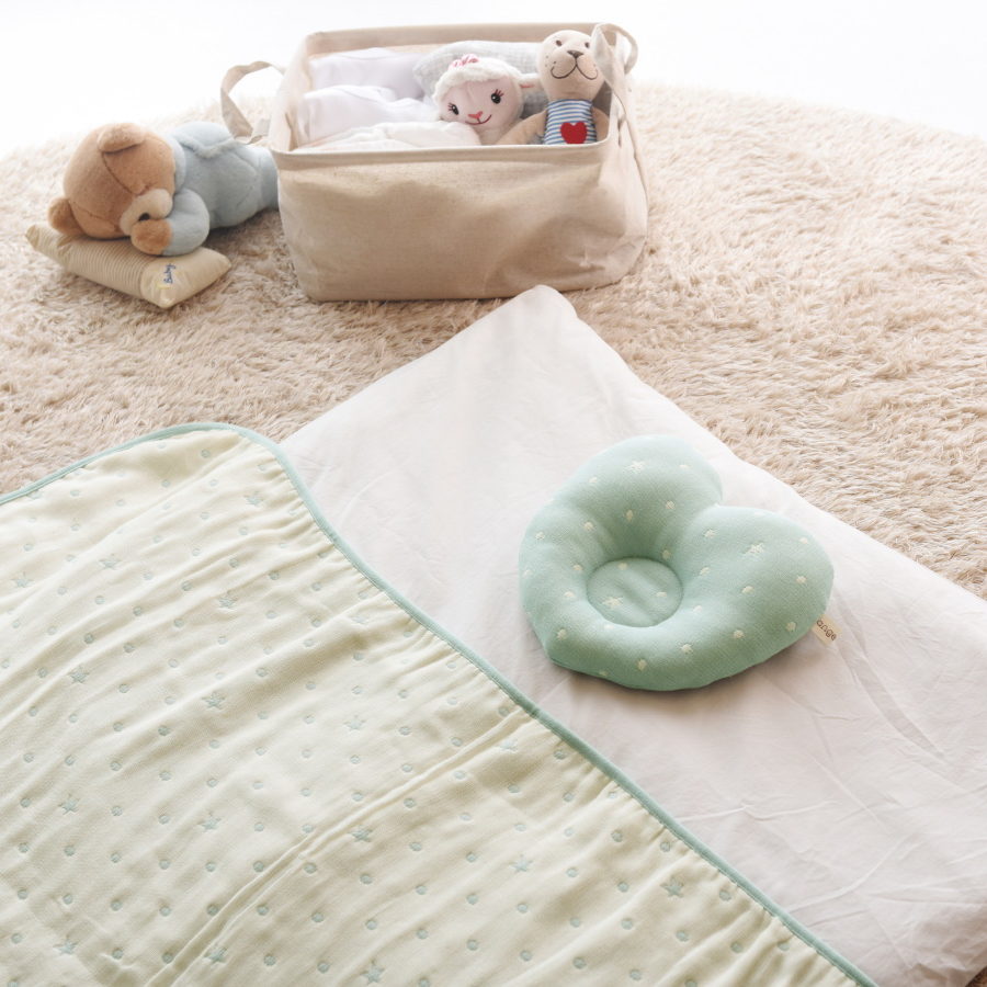 6重ガーゼ ベビー枕 ハート