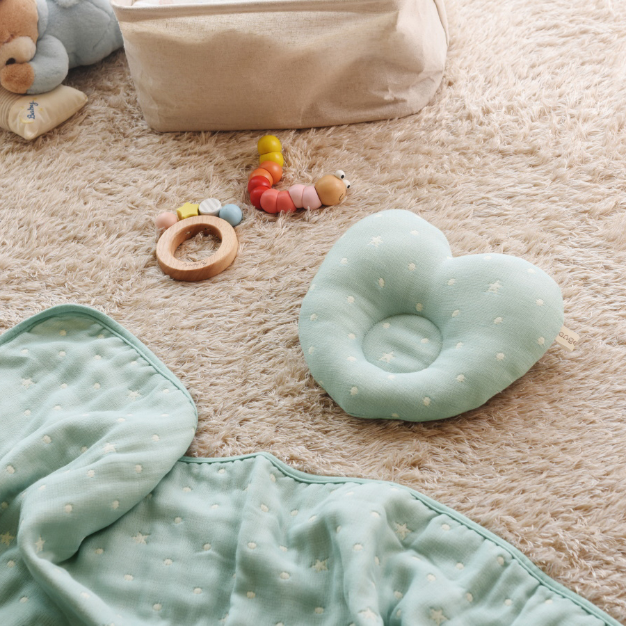 6重ガーゼ ベビー枕 ハート