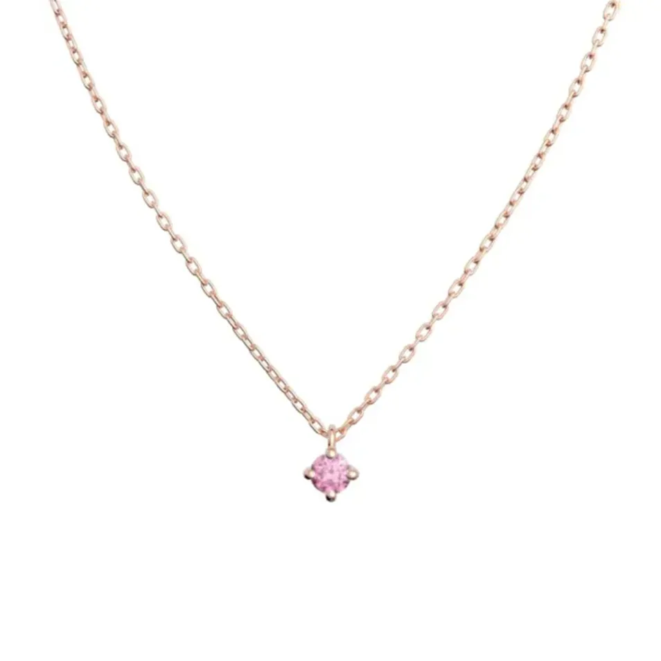 10金 0.03ct ピンクダイヤモンド ネックレス | C
