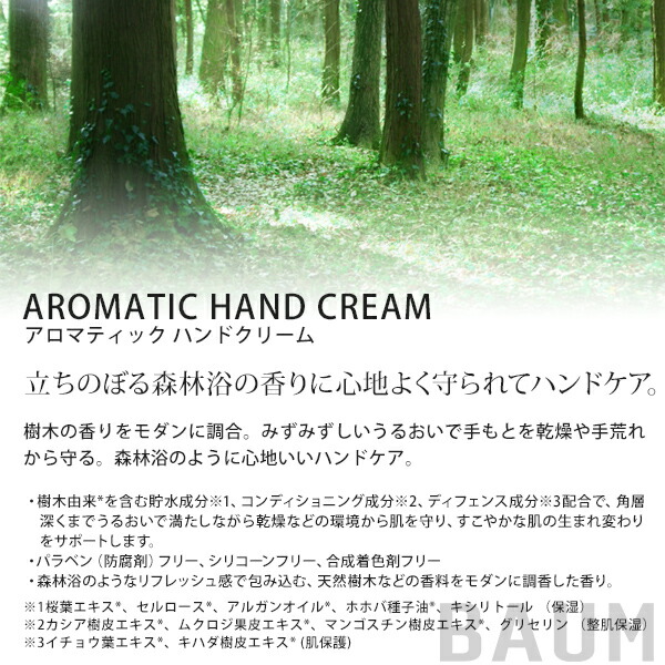 バウム BAUM ハンドケアセット 樹木の香り（アロマティック ハンドウォッシュ・ ハンドクリーム・ エコバッグ ）