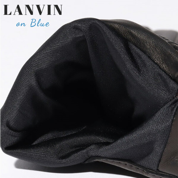 ランバンオンブルー LANVIN en Bleu フリル×リボンレザーグローブ 手袋