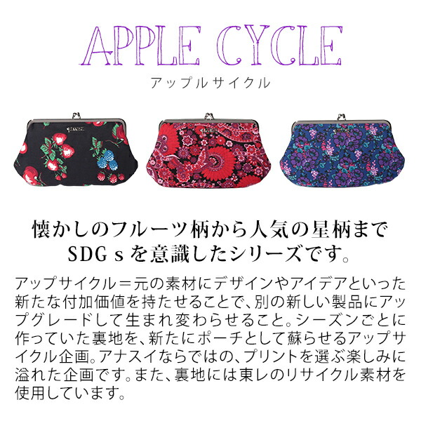 アナスイ ANNA SUI アップルサイクル がま口ポーチ anna1130
