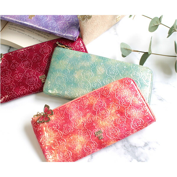 アナスイ ANNA SUI ローズハート L字ファスナー長財布 anna734