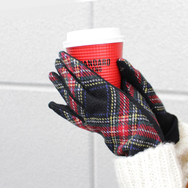 アニエスベー agnes b. タッチパネル対応手袋 チェック agneh06