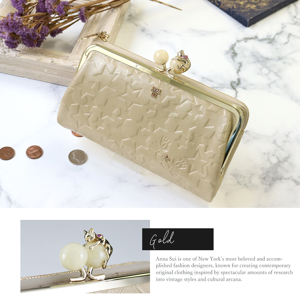 アナスイ ANNA SUI プレイングキャット がま口長財布 anna980