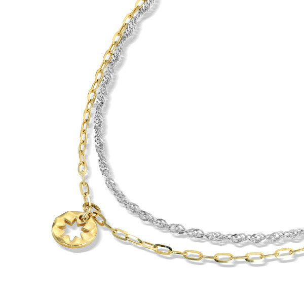 STAR JEWELRY スタージュエリー チェーンブレスレット イエローゴールド ホワイトゴールド star362