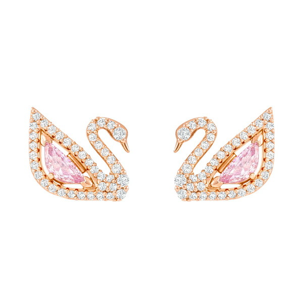スワロフスキー SWAROVSKI ダズリングスワン 2WAYチェーンピアス ピンク swaro65