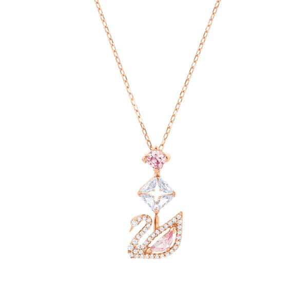 スワロフスキー SWAROVSKI ダズリングスワン Y字型ネックレス ピンク swaro64