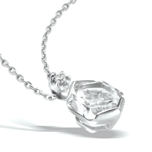 STAR JEWELRY girl スタージュエリーガール ダイヤモンドホワイトトパーズネックレス   六角形 stargirl39