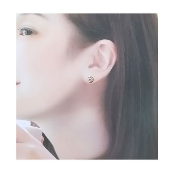 STAR JEWELRY スタージュエリー ダイヤモンドシルバーピアス  月モチーフ star126