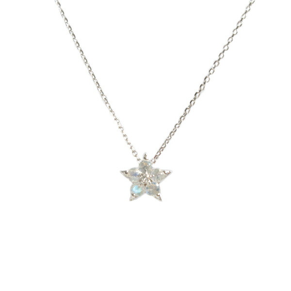 STAR JEWELRY　スタージュエリー ダイヤモンドホワイトゴールドネックレス ムーンストーン star186