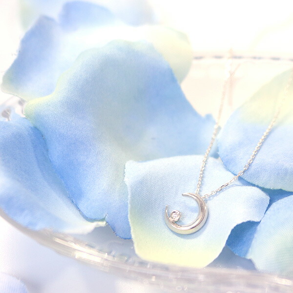 STAR JEWELRY　スタージュエリー ダイヤモンドシルバーネックレス  月 star265