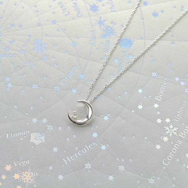 STAR JEWELRY　スタージュエリー ダイヤモンドシルバーネックレス  月 star265