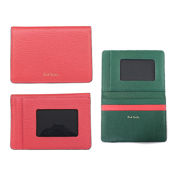 ポールスミス Paul Smith カラーブロックゴート 定期入れ レッド（コラル） pauls806