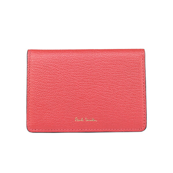 ポールスミス Paul Smith カラーブロックゴート 定期入れ レッド（コラル） pauls806