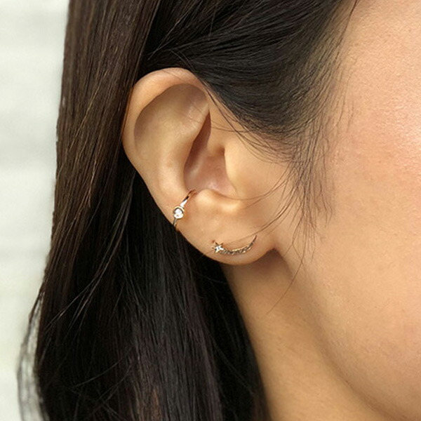 STAR JEWELRY girl スタージュエリーガール ダイヤモンドピアス  月モチーフ stargirl22