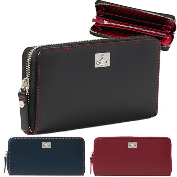 ヴィヴィアンウエストウッド VivienneWestwood カラーステッチラウンドファスナー長財布 vivim09