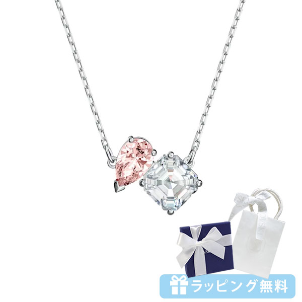 スワロフスキー SWAROVSKI ネックレス ペンダント ローズ ホワイト 二粒 swaro07