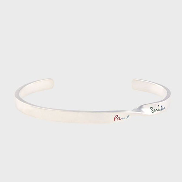 ポールスミス メンズ ブレスレット Paul Smith ロゴツイストバングル シルバー psm02