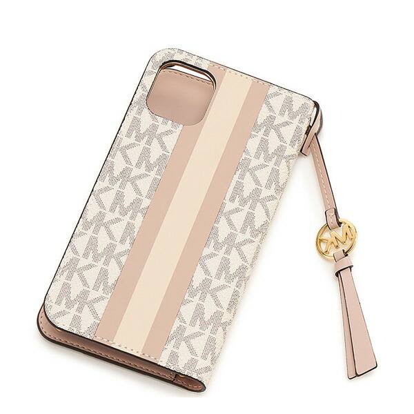 マイケルコース MICHAEL KORS FOLIO 手帳型スマホケース ストライプ w/タッセル - iPhone 11 XR michael07