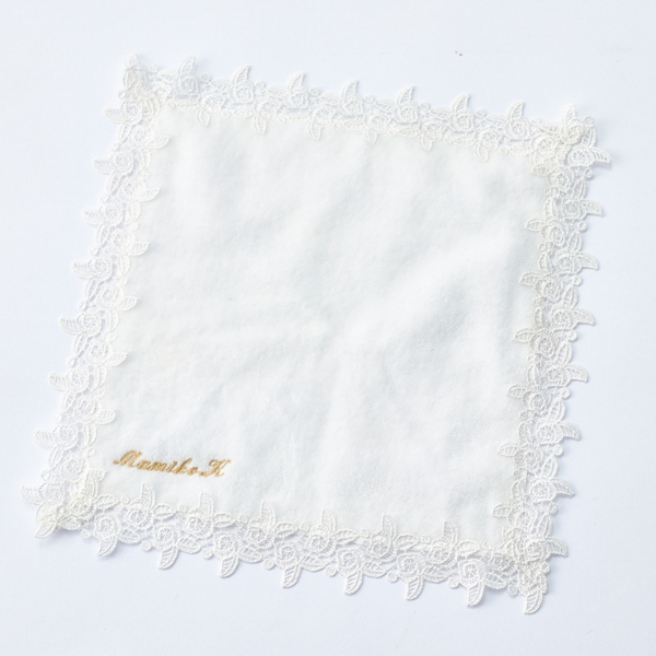 【タンプ限定/名入れ】折り財布＆ひざ掛けレースハンカチ