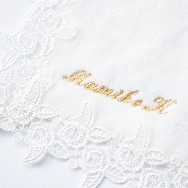 【タンプ限定/名入れ】折り財布＆ひざ掛けレースハンカチ