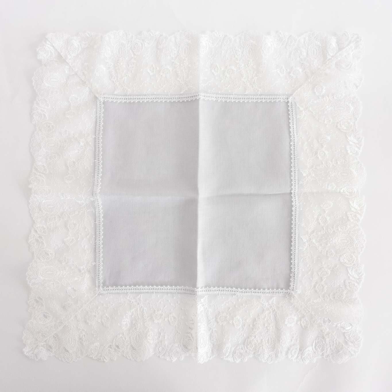 【タンプ限定/名入れ】折り財布＆ひざ掛けレースハンカチ