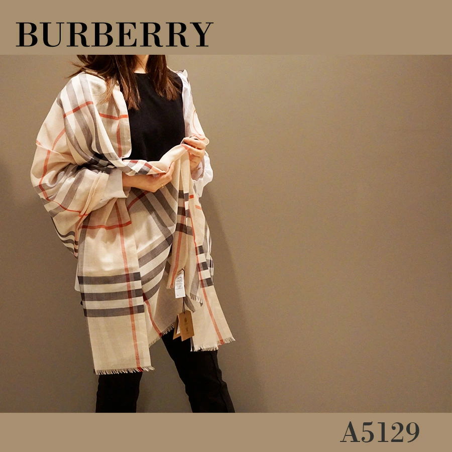 BURBERRY　ライトウェイトチェック ウール＆シルク スカーフ