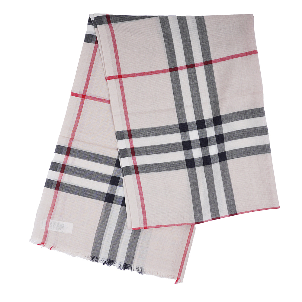 BURBERRY　ライトウェイトチェック ウール＆シルク スカーフ