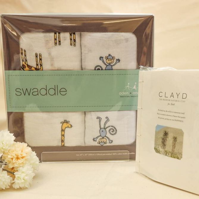 モスリンスワドル2枚入り+CLAYD WEEKBOOK