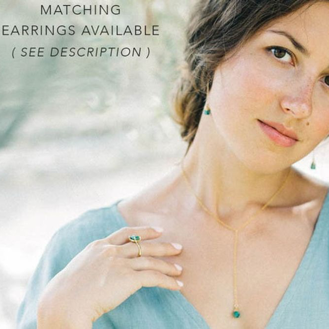 誕生石Y字ネックレス