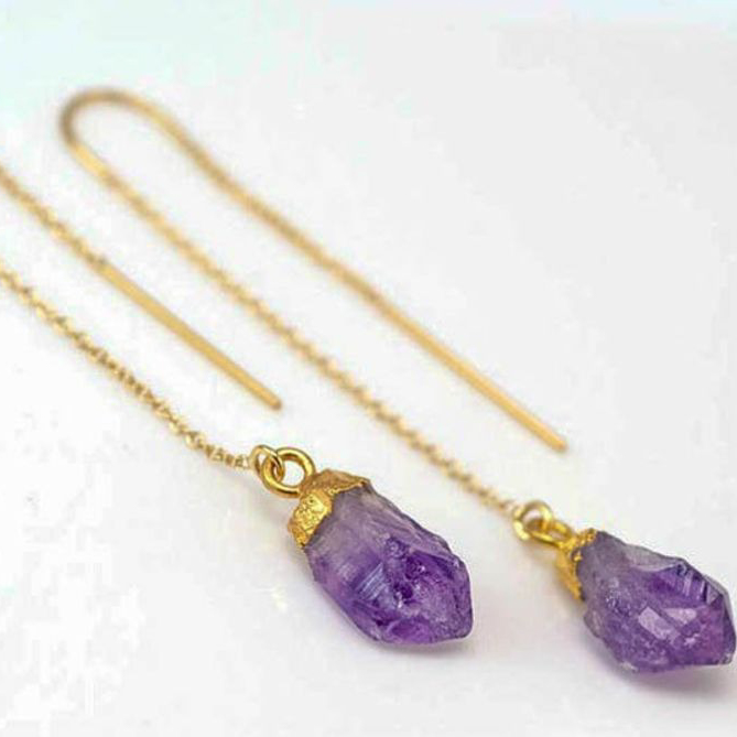 誕生石チェーンピアス